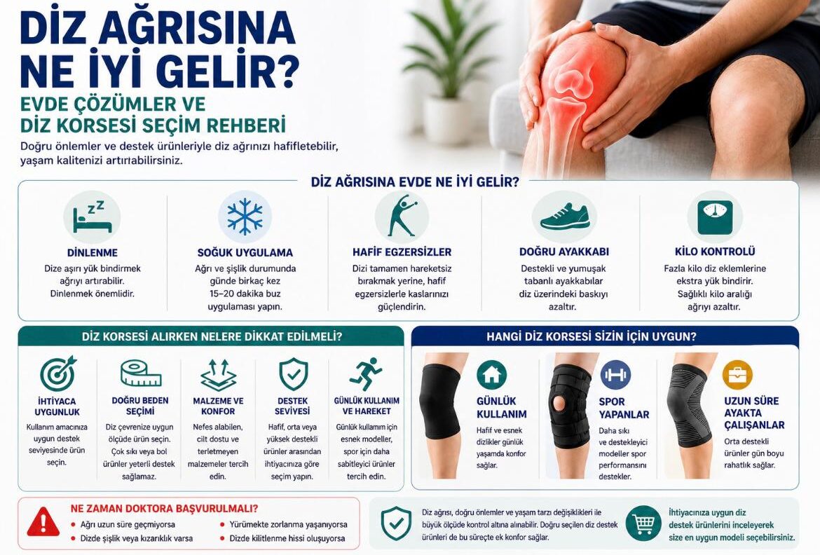Diz Ağrısına Ne İyi Gelir? Evde Çözümler ve Diz Korsesi Seçim Rehberi