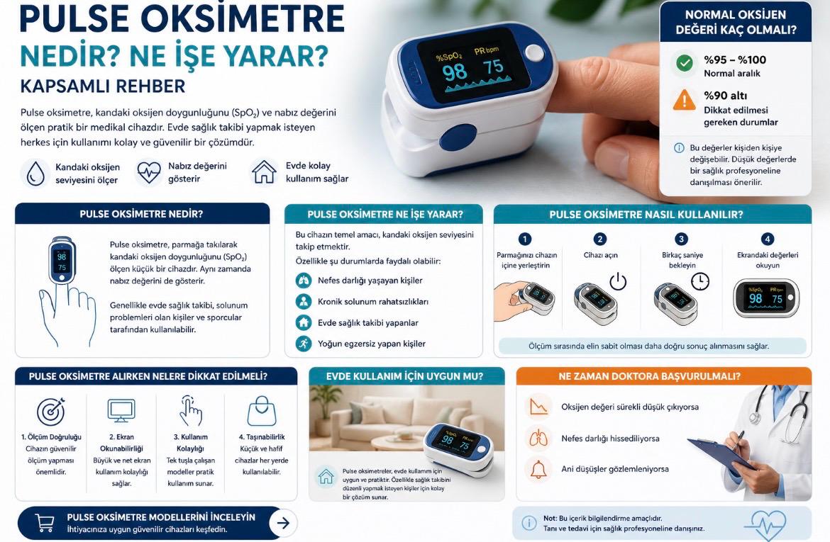 📟 Pulse Oksimetre Nedir? Ne İşe Yarar? Nasıl Kullanılır?